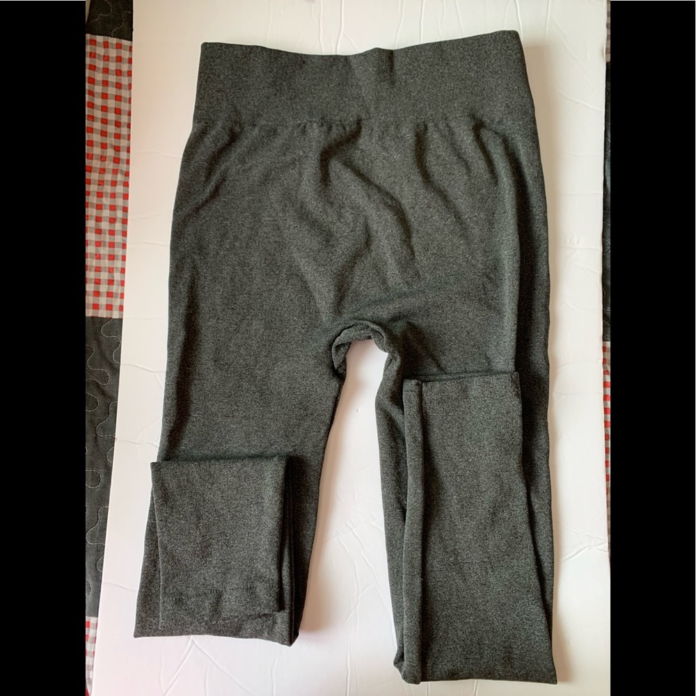 🍉Leggings dark grey fleece lined, seamless thick warm, stretchy, XL, juniors